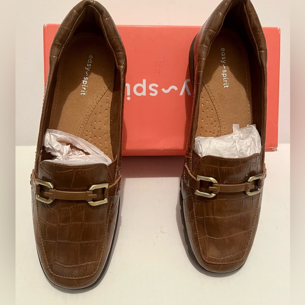 Easy Sprit Abbie Embossed Croc Loafers Women’s